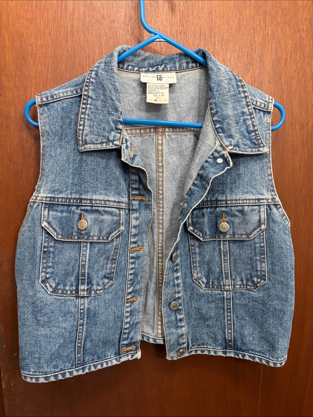 Cotton Ginny VTG Blue Denim Sleeveless Vest